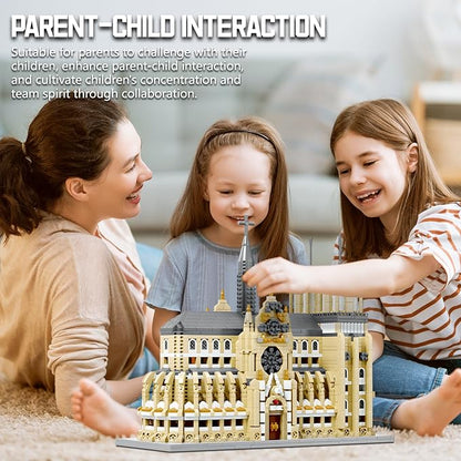 Notre Dame Cathedral Miniature Block Set (2908 Pieces) - Landmark Model Puzzle Toy, Suitable for Children and Adults as a Gift