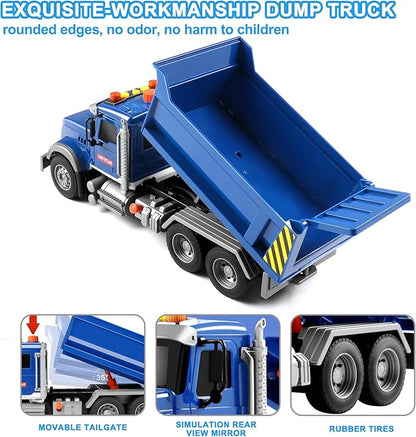Dwi Dowellin Toddler Trucks Toys for Boys Age 3-5,Big Dump Truck with Lights and Sounds,Kids Boy Toys Christmas Birthday Gift Car