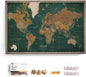 Canvas World Map with Cork Pin Board - English Lettering - Decorative Wall Decoration for All Rooms - Canvas Pictures with World Map Motif (70x50 cm, Pattern 4)
