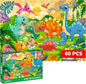 QUOKKA Puzzles for Kids Ages 4-6 – 60 Piece Jigsaw Puzzles for Toddlers Ages 3-5 with Dinosaurs – Quiet Time Toy for Preschoolers 2-4 – FSC Certified Educational Learning Game for Boys and Girls