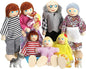 Skylety 10 Pcs Wooden Dollhouse Set of Mini People Figures Dollhouse Dolls Wooden Doll Play Figures Accessories(Classic Style)
