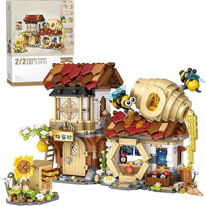 Mini Bricks Honey Workshop Building Blocks, Simulation Architecture Toy for Girls and Boys Ages 6+ - Gift Easter, Birthday, Christmas (1242 PCS)