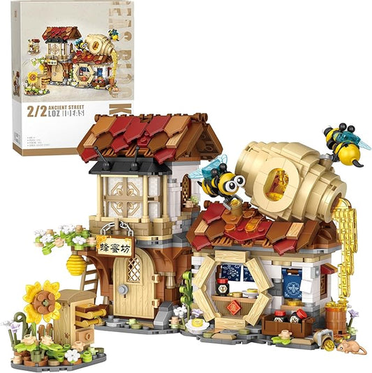 Mini Bricks Honey Workshop Building Blocks, Simulation Architecture Toy for Girls and Boys Ages 6+ - Gift Easter, Birthday, Christmas (1242 PCS)