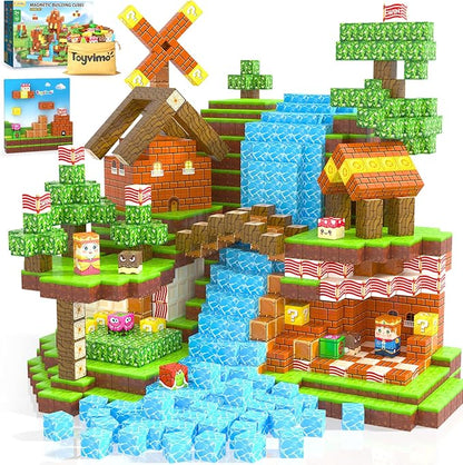 150 PCS Magnetic Blocks: Magnet Toys for Kids Ages 3+, STEM Sensory Building Cubes for Toddlers, Magnetic Tiles for 3-12 Boys & Girls Years Old, Stacking Game Toy for Travel Birthday Gifts