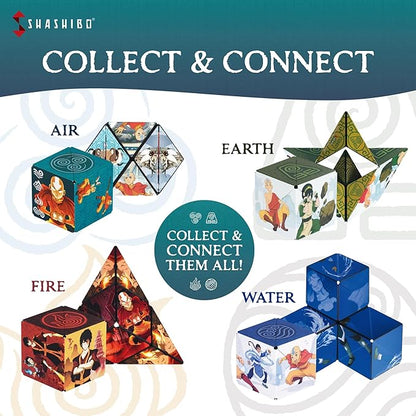 SHASHIBO Avatar The Last Airbender Shape Shifting Box - STEM Magnetic Fidget Cube That Transforms Into Over 70 Shapes, Download Fun in Motion Toys Mobile App (Air)