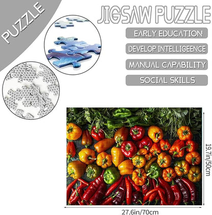Tucocoo 1000 Piece Jigsaw Puzzles for Adults Variety of Peruan Peppers Painting Puzzle Colorful Art 1000 Pieces Puzzles for Challenging Family Activity Game DIY Craft Puzzle Wall Decor Gifts