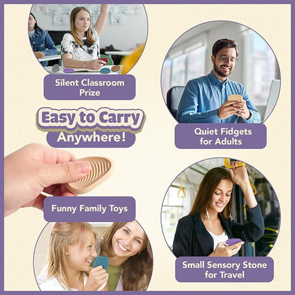 Fidget Toys Adults Sensory Stone: 8 Pack Texture Worry Stone for Kids Calming - Sensory Autism Toys for Anxiety Relief - Quiet Small Fidgets for Classroom Prizes