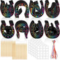Western Cowboy Scratch Cards 80 Pcs Horseshoe Rainbow Scratch Art Paper with Wooden Stylus for Boys and Girls DIY Colorful Horse Craft Kits Home School Western Theme Birthday Festive Party Favors