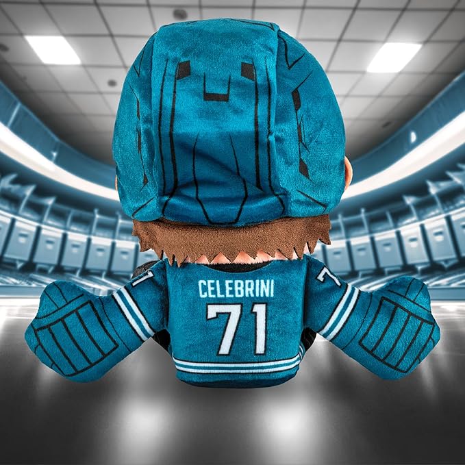 Bleacher Creatures San Jose Sharks Macklin Celebrini 8" Kuricha Sitting Plush - Soft Chibi Inspired NHL Player