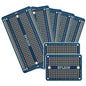 Solderable Breadboard PCB Board Gold-Plated Solder Breadboard for DIY Electronics Projects Apply to Arduino Soldering Projects 3.5"x2.05" (5 Pack + 2 Mini Board, Blue)