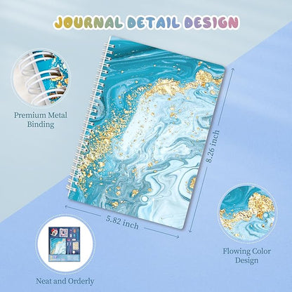 PERRYHOME DIY Journal Kit for Girls Ages 8-14, DIY Girl Journal Set for Teenage Girls Scrapbook & Diary Kits, Journaling Art Crafts Kit Teen 8 9 10 11 12 13 14 Year Old Girl Birthday Gifts - Blue