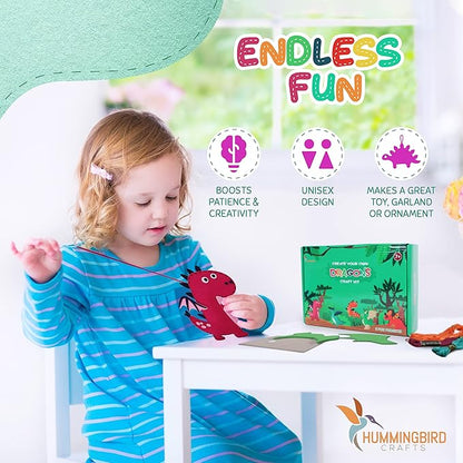 Hummingbird Crafts Sewing Kit for Kids Ages 8-12, Dragons DIY Craft Kits, Christmas Gift, Fun and Educational Sewing Kits for Kids, Sew Your Own Felt Animals