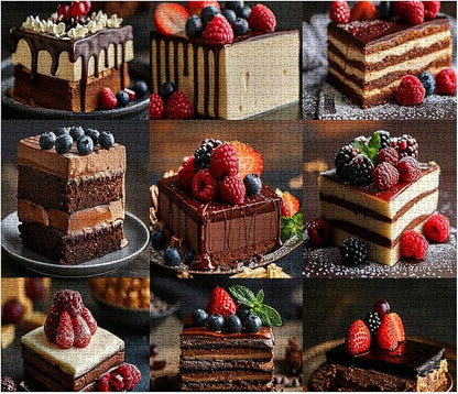 Tucocoo Collage of Decadent Desserts Jigsaw Puzzles for Adults 1000 Pieces, Fruits Cakes Food Art Jigsaw Puzzle Colorful DIY Puzzles for Home Decoration Gifts, Family Puzzle Perfect for Game Nights