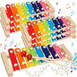 6 Pcs Xylophone for Kids Wooden Xylophone with Mallets Musical Instrument Wood Baby Percussion Kit for Educational Preschool Music Learning