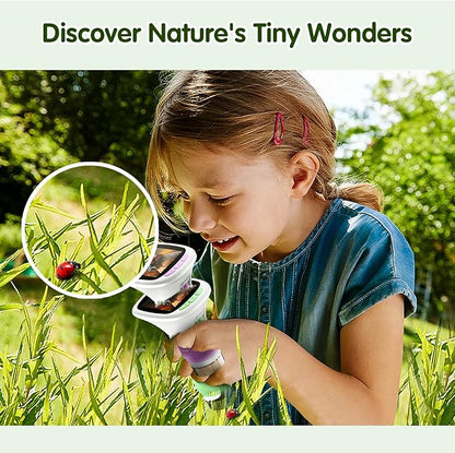 Microscope for Kids, EDCREATY 200X-1000X Portable Pocket Handheld Microscope, 2.4 High-Definition Screen, 200W Pixels for Birthday Christmas Holiday Toys Gifts for 5 6 7 8 9 10 11 12 Kids
