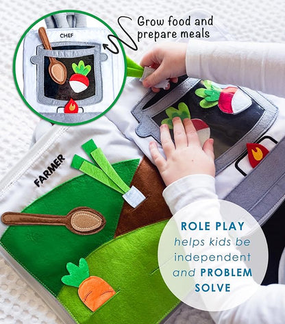 Curious Columbus Quiet Book Fabric Busy Book for Toddlers 3-5 - Airplane Toddler Travel Toys for Kids - Montessori Toy Preschool Activity Books - Fun and Educational for Toddlers