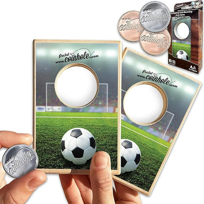 Coinhole Desktop Coin Bouncing Party Game Set | Tabletop Cornhole Board Game | Small Cornhole Travel Game Includes Coins
