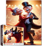 Romantic Elderly Couple Dancing Scene 1000 Piece Jigsaw Puzzle for Adults Students Challenging Colorful Vintage Theater Style Puzzles Artwork Home Wall Decor Brain Training Game Gift 20×27 Inches