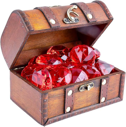 Niceup 26PCS Red Fake Diamonds Big Gem Toys, 1.5in Pool Diving Gems Acrylic Plastic Gemstones for Kids, Party Décor Jewels Treasure Hunt Hiding Sensory Bin Filler Toys Craft Supplies