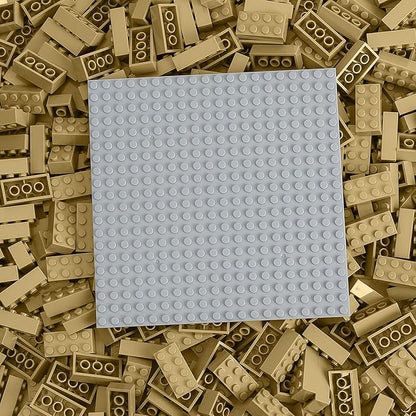 500 Piece Classic Building Bricks and 1 Gray Baseplate, 2x4 Bricks Bulk Creative Building Toys, Blocks Bulk for Kids Ages 6+, Sand(Samll Bricks, 1.25x0.62x0.47 in)