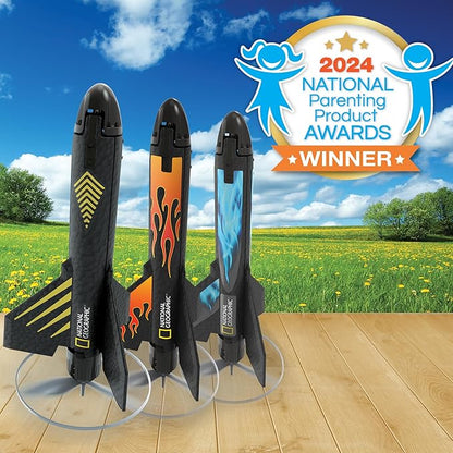National Geographic Rocket Launcher - Motorized Air Rocket Toy, Launch up to 200 ft, Outdoor Toys & Model Rockets, Gifts for Kids Ages 8-12, Space Toys