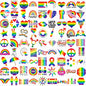 220+ PCS Gay Pride tattoos, 22 Sheets Pride Temporary Tattoos, LGBT Rainbow Tattoos, Waterproof Rainbow Flag Tattoo Stickers for Pride Equality Parades Party