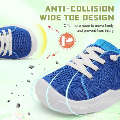 JIASUQI Toddler Shoes for Boys Girls Slip on Sneakers Wide Toe Walking Shoes Toddler Sock Shoes