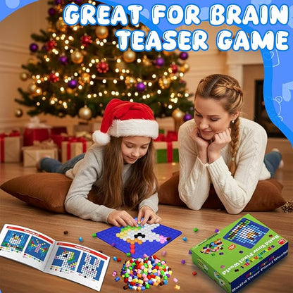 Bbiamsleep Pixel Art Kit, 500 Pcs 10 Colors Plastic Pixel Bricks Fine Motor Skills for Brain Teaser Manipulatives Sensory Bin Sorting Counting Training