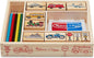 Melissa & Doug Wooden Stamp Set: Vehicles - 10 Stamps, 5 Colored Pencils, 2-Color Stamp Pad