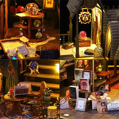 Flever DIY Miniature House Kit, Tiny Home Kit with LED Light, Mini House Build Craft Kits for Adults and Teens, Home Decor Creative Gift for Family/Friends (Luna Magic House)