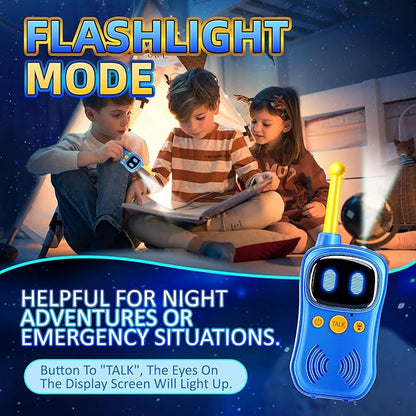 Astronaut Walkie Talkies, 3000 FT Talk Range, Robots Toys for Kids 2Pack, Space Toys Birthday Gifts for 3 4 5 6 7 8 9 10 Year Old, Voice Interactive Gift for Boys & Girls,Top With Handheld Flashlight.