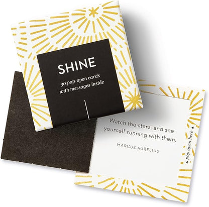 Compendium ThoughtFulls Pop-Open Cards — 4-Pack of Believe, Shine, Holiday Cheer, Merry Christmas — 120 Pop-Open Cards, Each with a Different Message Inside