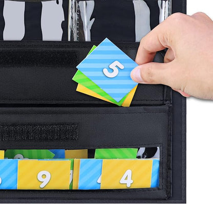 Eamay Counting Caddy & Place Value Pocket Chart for Classroom and Homeschool(Black)