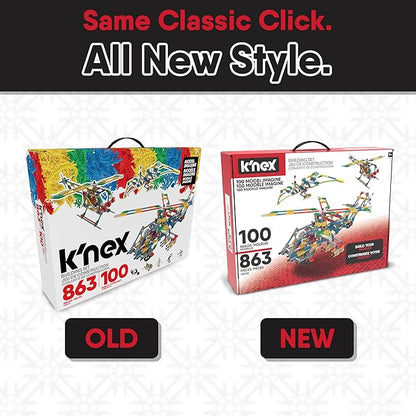 K'NEX - 100 Model Building Set ‚ 863 Pieces, STEM Building, Kid Construction Set‚ Ages 7+