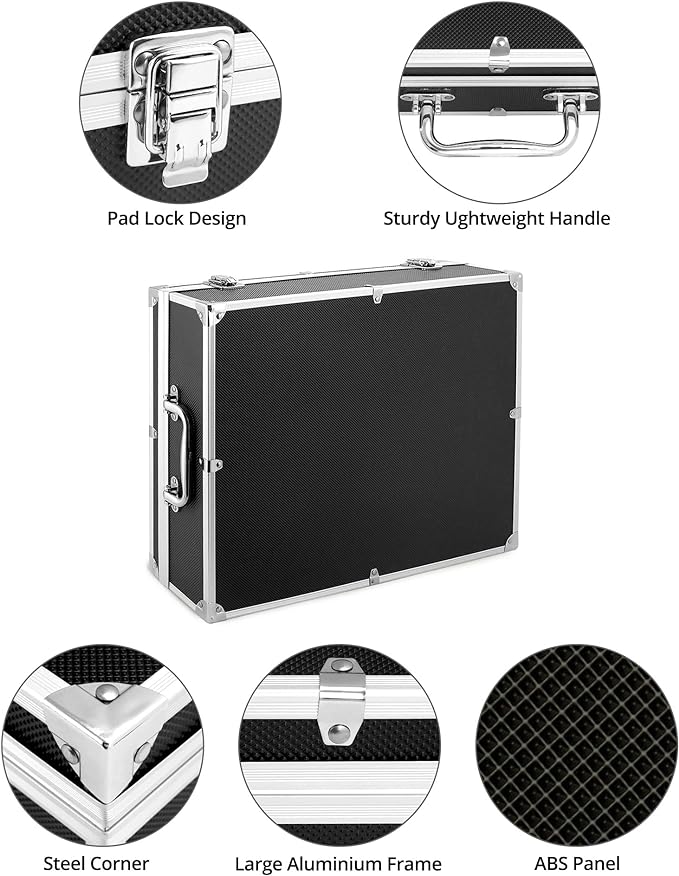 QWORK Coin Storage Box, 100 Graded Coin Slab Case, Trading Card Storage Box for PCGS, NGC & More, Coin Holder Display Case, Coin Collection Supplies, Black