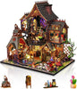 Miniature House Kit, Tiny House Kit with Light, DIY Mini House Building Kits for Adults to Building, Unique Gift for Birthday Christmas, Magic House