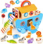 Toddlers Noah's Ark Toys with Wooden Animal Shape Sorters, Baptism Gifts for Girls Boys 2 3 4 Years Old, Montessori Educational Toys for Toddlers, Bible Story Book for Kids Ages 2-4