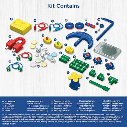 Thames & Kosmos Electricity & Magnetism Science Kit | 62 Safe Experiments Investigating Magnetic Fields & Forces for Ages 8+ | Assemble Electric Circuits with Easy Snap-Together Blocks