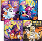 4PCS Paint by Number Sticker Book - Halloween Crafts & Acitivity Puzzles Book for Kids Ages 4-10, Travel Toys for Road Trip & Airplane,Perfect Halloween Gifts & Basket Stuffers for Kids