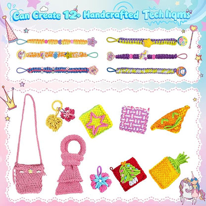 6-in-1 Friendship Bracelet Making Kit,Weaving Loom Kit Toys, 400+ Pcs Craft Kits For Kids,A multi-functional Weaving loom that can be used to make Bracelet, potholder, pendants, bags, hats and scarves