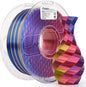 AMOLEN Silk PLA 3D Printer Filament, Tri Color Red Yellow Blue PLA 1.75mm, Shiny Multi Color Change Filament 3D Printing PLA Filament for Most FDM 3D Printer, 1kg Spool(2.2lbs)