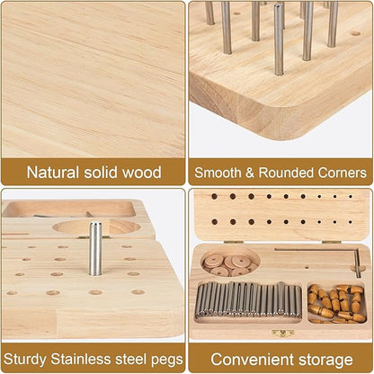 Wooden Pegboard for Finger Dexterity, 36-Hole Hand Therapy Peg Board with Multifunctional Test Kit to Improve Fine Motor Skills and Finger Dexterity