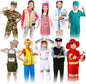 Vicenpal 10 Set Dress up Clothes for 3-8 Years Old Washable Construction Policeman Fireman Doctor Chef Gardener Explorer Scientist Soldier Astronaut Costumes for Boys and Girls Role Playing Activities