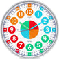 OWLCONIC Telling Time Teaching Clock for Kids - Educational Analog Wall Clock for Bedrooms, Playroom, Classroom Learning - Silent Kids Wall Clock for Learning to Tell Time