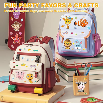 Aowplc 48 Pcs Make-a-Face Sticker Sheets for Kids 12 Animal Designs for Party Favors Crafts Activities & Goodie Bag Stuffers