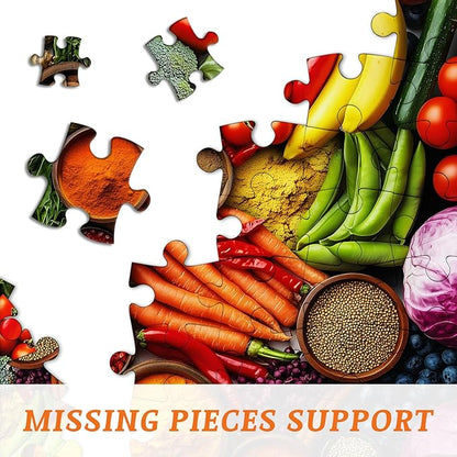 Vintage Fruit Puzzles for Adults 1000 Pieces, PICKFORU Colorful Vegetable Plant Spices Jigsaw Puzzles Kitchen, Hard Challenging Food Theme as Art Decor