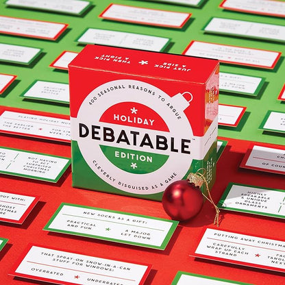 Brass Monkey Debatable Holiday Edition – Social Party Game with 400 Holiday Topics to Argue About, 2+ Players