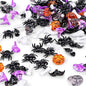 FUTUREPLUSX 180-200PCS Halloween Vase Filler, Halloween Sensory Bin Filler, Assorted Plastic Pumpkins, Spiders, Skulls, Bats, Ghosts & Witch Hats – Spooky Party Decorations, Classroom & Home