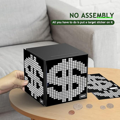 Primo Lines Piggy Bank for Adults,10k Savings Challenge Box, 5.91inch Money Saving Box 10,000 with Counter for Savings Goal $3000 $5000, Unbreakable Metal Cash Box with Money Target, Kakeibo Money Box