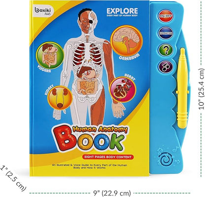 Human Body Book for Kids. Anatomy Book for Kids with Illustrated and Voice Guide to Different Parts of Body.This Human Body Activity and Science Book Makes Learning Fun.